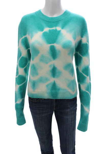 The Elder Statesman Women Cashmere Tie-Dye Sweater Multicolor Crew Neck Size M