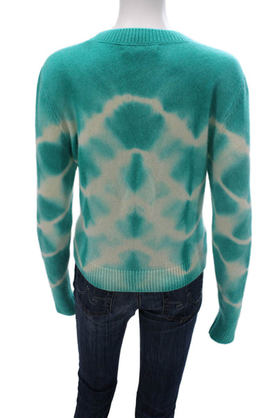 The Elder Statesman Women Cashmere Tie-Dye Sweater Multicolor Crew Neck Size M