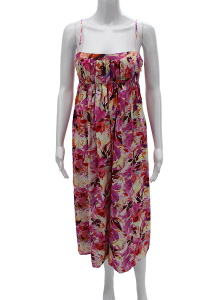 Ulla Johnson Women's Floral Maxi Dress Multicolor Square Neck Sleeveless Size 6
