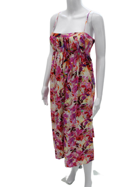 Ulla Johnson Women's Floral Maxi Dress Multicolor Square Neck Sleeveless Size 6
