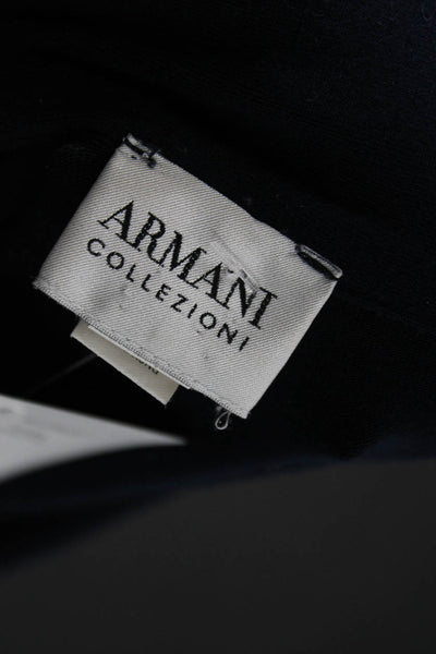 Armani Collezioni Mens Polo Blue Cotton Blend Collared Short Sleeve Size 2XL
