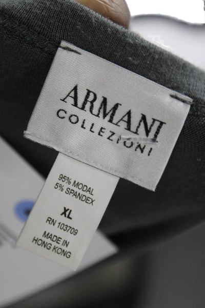 Armani Collezioni Mens Basic Gray Crew Neck Short Sleeve T-Shirt Size XL