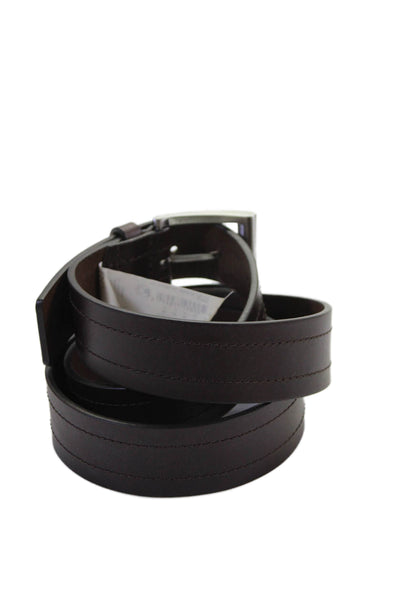 Hugo Boss Men's Leather Buckle Closure Belt Dark Brown Size 38