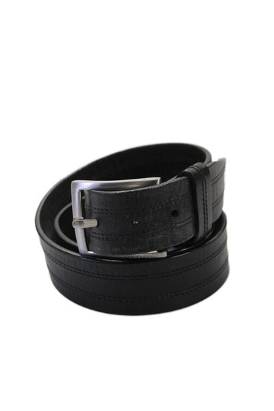 Hugo Boss Men's Leather Buckle Closure Belt Black Size 44