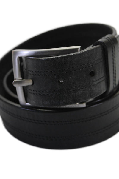Hugo Boss Men's Leather Buckle Closure Belt Black Size 44