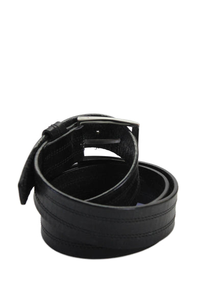 Hugo Boss Men's Leather Buckle Closure Belt Black Size 44