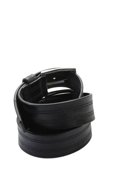 Hugo Boss Men's Leather Buckle Closure Belt Black Size 44