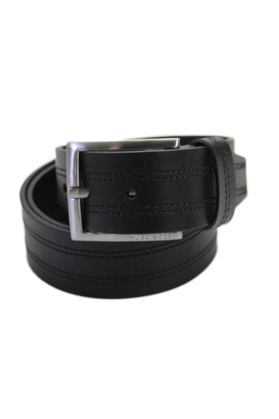 Hugo Boss Men's Leather Buckle Closure Belt Black Size 44