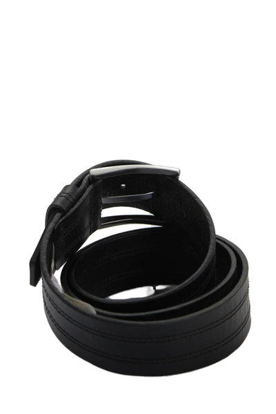 Hugo Boss Men's Leather Buckle Closure Belt Black Size 44