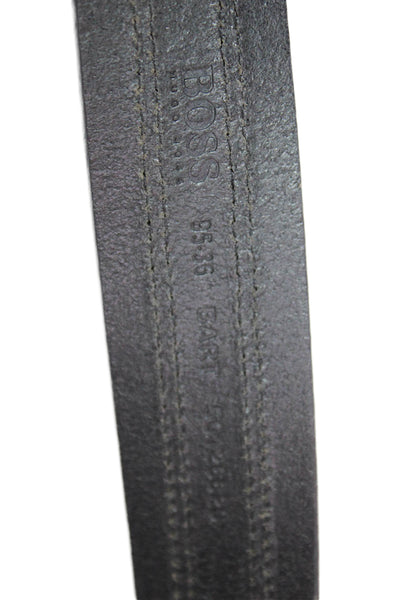 Hugo Boss Men's Leather Buckle Closure Belt Black Size 44