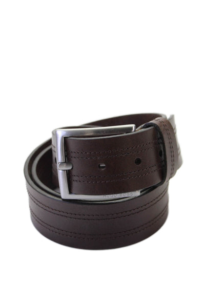 Hugo Boss Men's Leather Buckle Closure Belt Brown Size 44