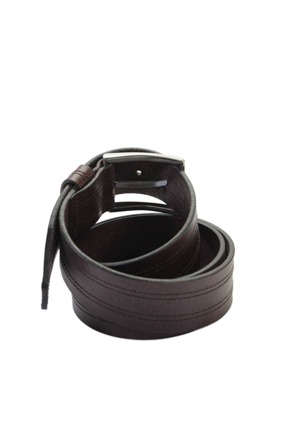 Hugo Boss Men's Leather Buckle Closure Belt Brown Size 44