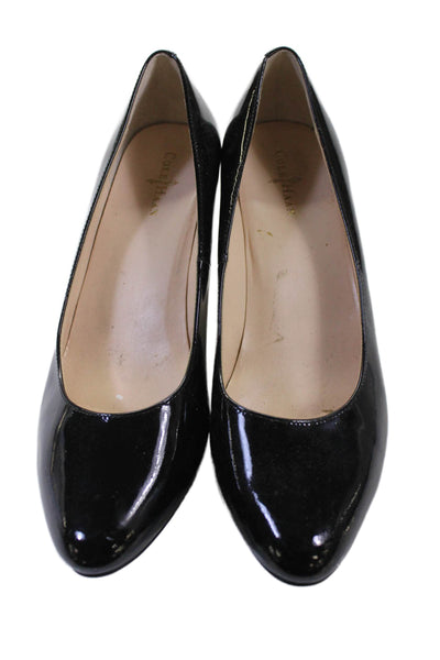 Cole Haan Womens Patent Leather Slip On Heels Pumps Black Size 7.5B