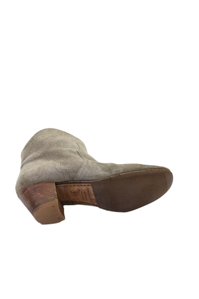 Isabel Marant Etoile Womens Suede Ankle Boots Heels Gray Size 38 8