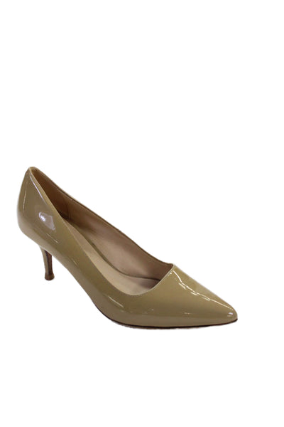 Cole Haan Womens Patent Leather Pointed Toe Heels Beige Size 7B