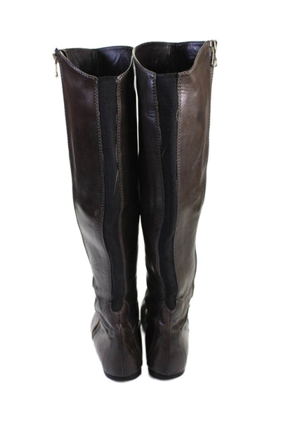 Alberto Fermani Womens Leather Zip Up Riding Boots Brown Size 37 7