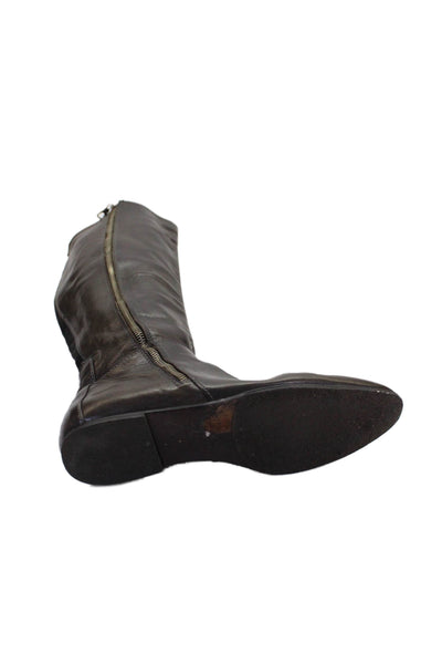 Alberto Fermani Womens Leather Zip Up Riding Boots Brown Size 37 7