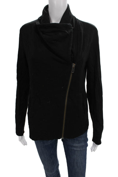 Helmut Lang Womens Biker Jacket Black Rayon Zip Long Sleeve Size S