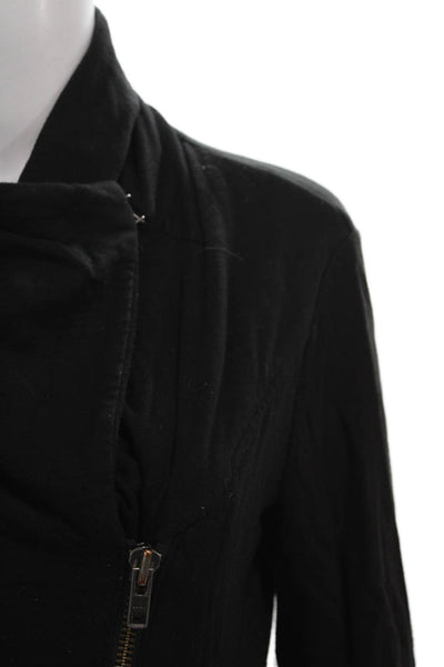 Helmut Lang Womens Biker Jacket Black Rayon Zip Long Sleeve Size S