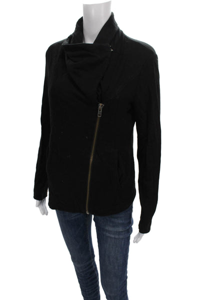 Helmut Lang Womens Biker Jacket Black Rayon Zip Long Sleeve Size S