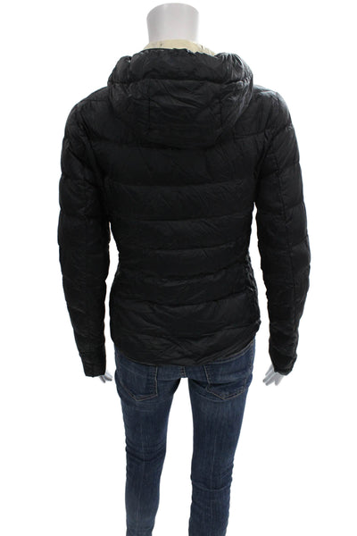 Ines De La Fressange x Uniqlo Women Black Nylon Zip Puffer Jacket Size S