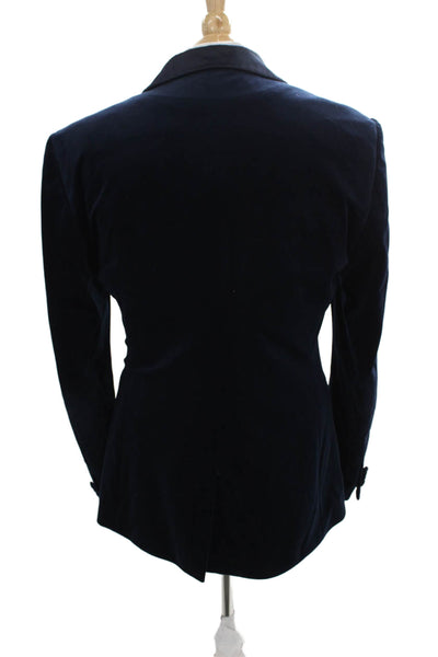 Zara Man Mens Tuxedo Blazer Velvet Blue Button Fall Size 40