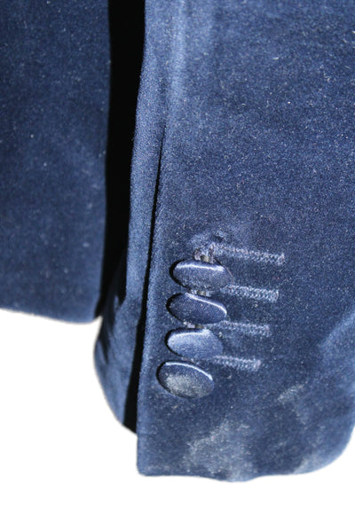 Zara Man Mens Tuxedo Blazer Velvet Blue Button Fall Size 40