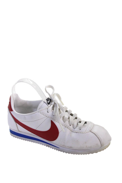 Nike Womens Leather Round Toe Low Top Sneakers White Size 7.5