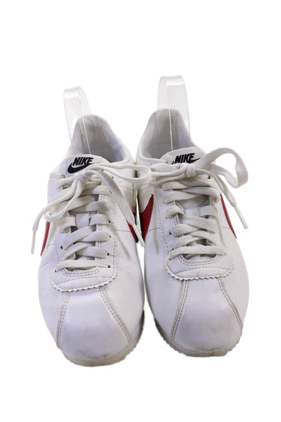 Nike Womens Leather Round Toe Low Top Sneakers White Size 7.5
