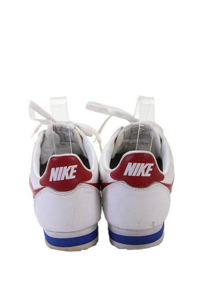 Nike Womens Leather Round Toe Low Top Sneakers White Size 7.5