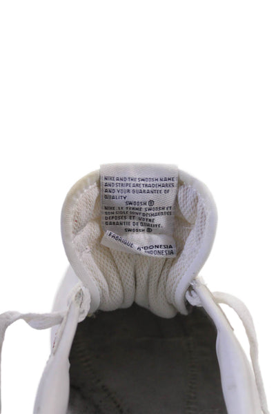 Nike Womens Leather Round Toe Low Top Sneakers White Size 7.5