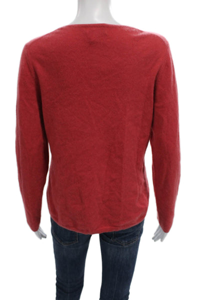 Charter Club Women Cashmere V-Neck Pullover Long Sleeve Red Size L