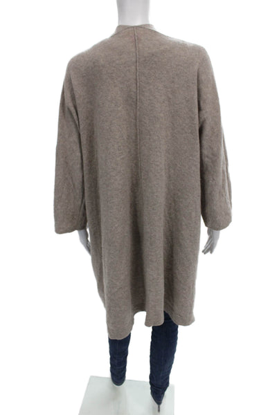 Catherine Catherine Malandrino Women Cardigan Cashmere Beige 3/4 Sleeve Size M