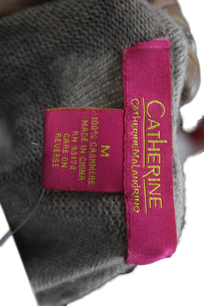 Catherine Catherine Malandrino Women Cardigan Cashmere Beige 3/4 Sleeve Size M