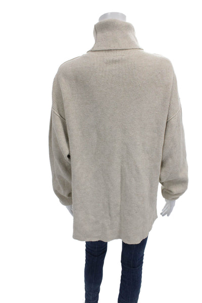 Free People Women Pullover Turtleneck Sweater Beige Size XS