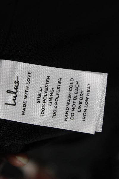 Lulus Women Mini Black V-Neck Long Sleeve Geometric Dress Size M