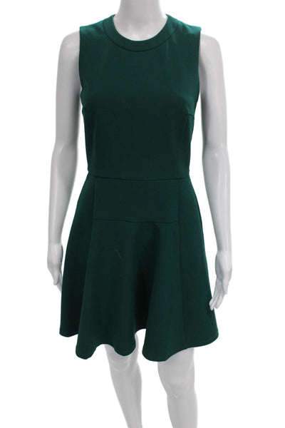 Madewell Womens A-Line Dress Green Sleeveless Knee Length Polyester Zip Size 0