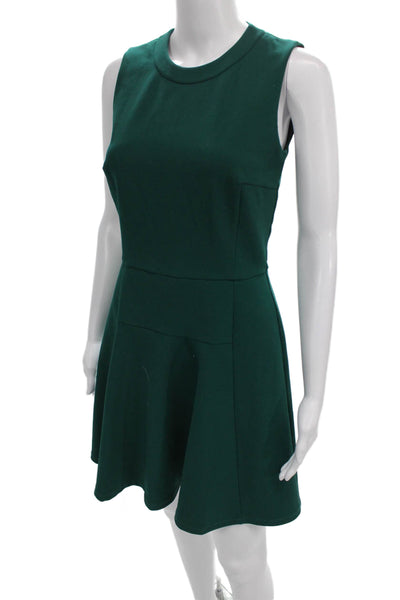 Madewell Womens A-Line Dress Green Sleeveless Knee Length Polyester Zip Size 0