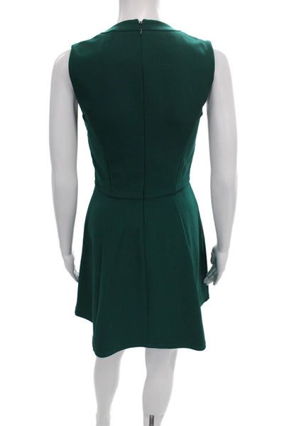Madewell Womens A-Line Dress Green Sleeveless Knee Length Polyester Zip Size 0
