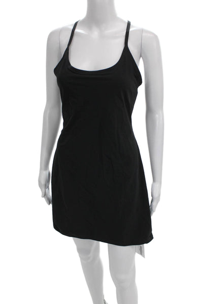 Outdoor Voices Womens Black Scoop Neck Sleeveless Mini Dress Nylon Size S