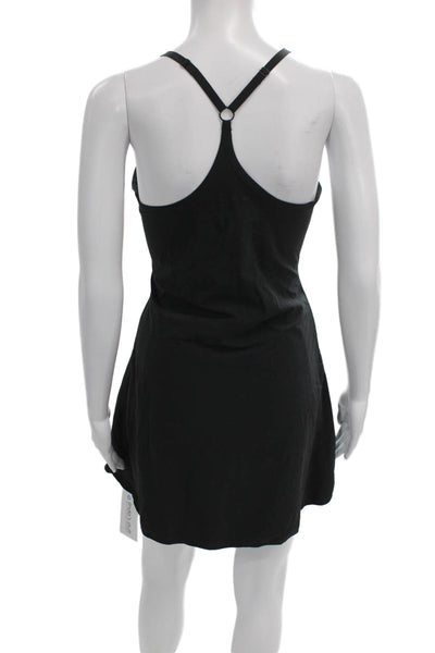 Outdoor Voices Womens Black Scoop Neck Sleeveless Mini Dress Nylon Size S