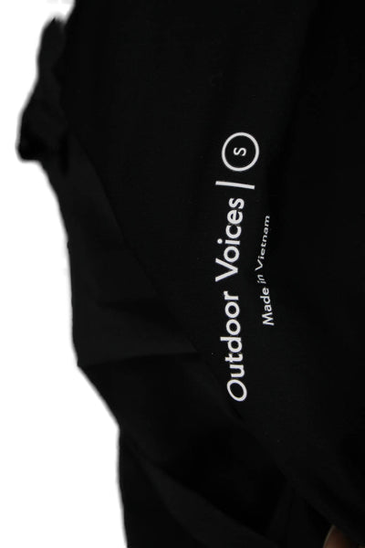 Outdoor Voices Womens Black Scoop Neck Sleeveless Mini Dress Nylon Size S