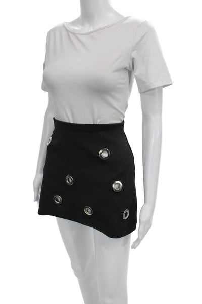 Zara Women Short Straight Pencil Skirt Black Zip 82% Polyester Size M