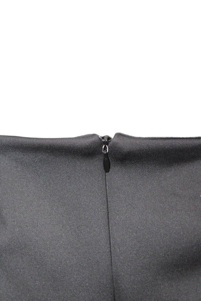 Zara Women Short Straight Pencil Skirt Black Zip 82% Polyester Size M