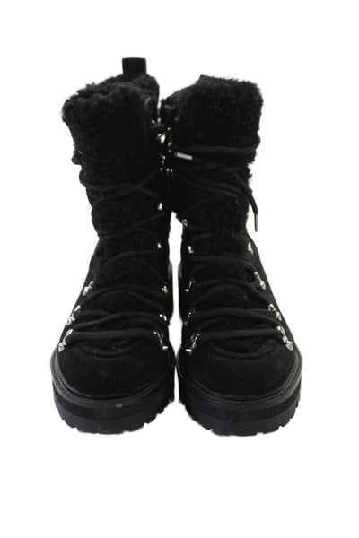 Sigerson Morrison Womens Suede Lace Up Boots Black Size 37 7