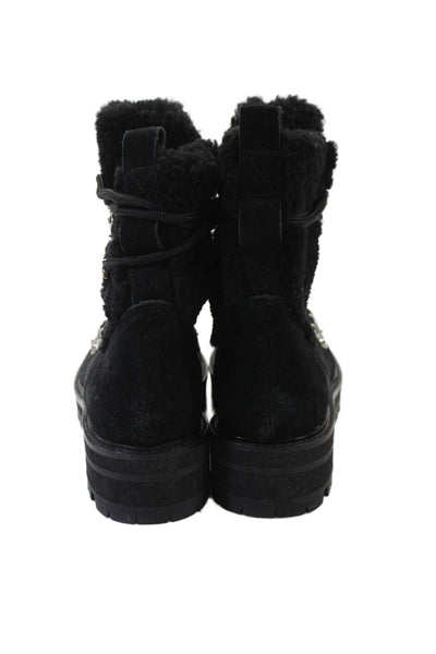 Sigerson Morrison Womens Suede Lace Up Boots Black Size 37 7
