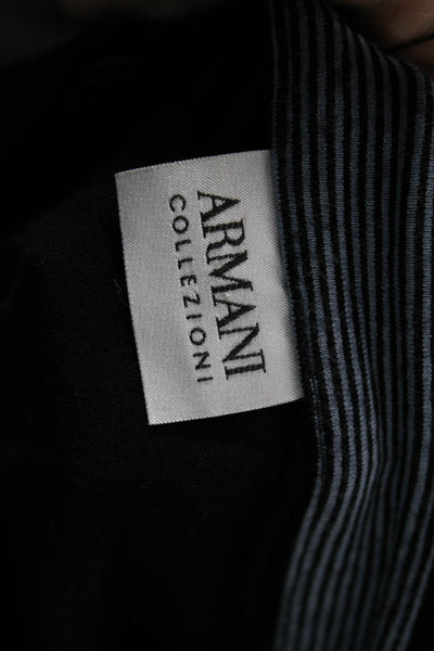Armani Collezioni Mens Collared Polo Blue Viscose Short Sleeve Size 2XL