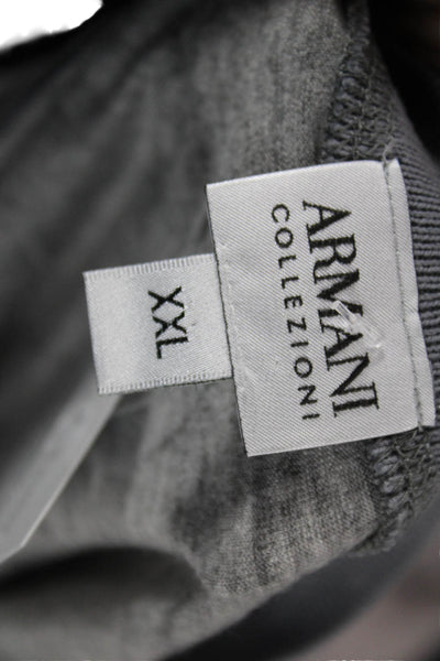 Armani Collezioni Mens Basic V-Neck T-Shirt Gray Viscose Short Sleeve Size 2XL