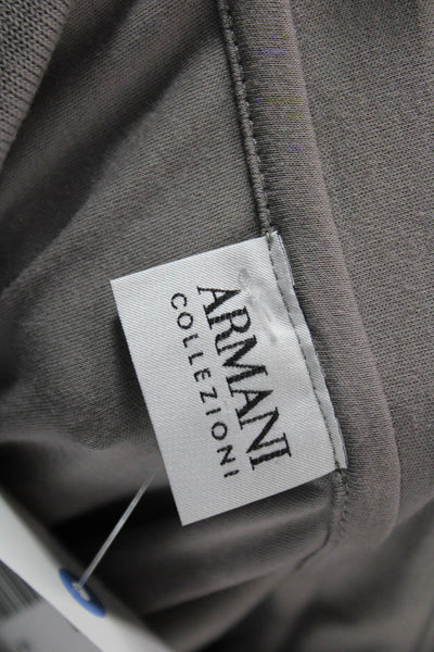 Armani Collezioni Mens Polo Collared Short Sleeve Cotton Gray Size 3XL