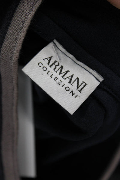 Armani Collezioni Mens Polo Blue Cotton Short Sleeve Size 2XL